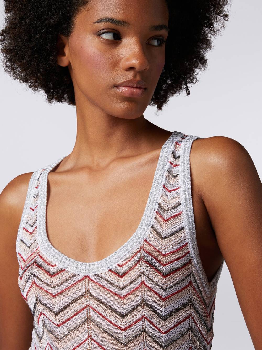 Missoni Canottiera in maglia zig zag con lurex e paillettes Trasporto libero internazionale