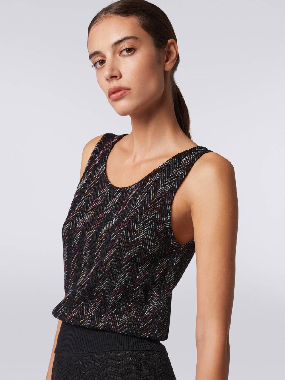 Missoni Canottiera in maglia di lana viscosa zig zag Limitato a 3 giorni
