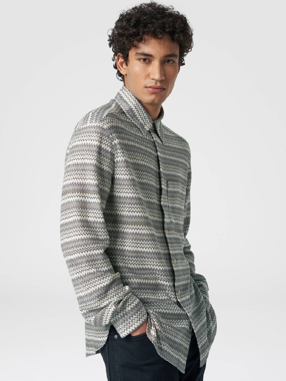 Missoni Camicia a maniche lunghe in misto viscosa chevron Duty-free