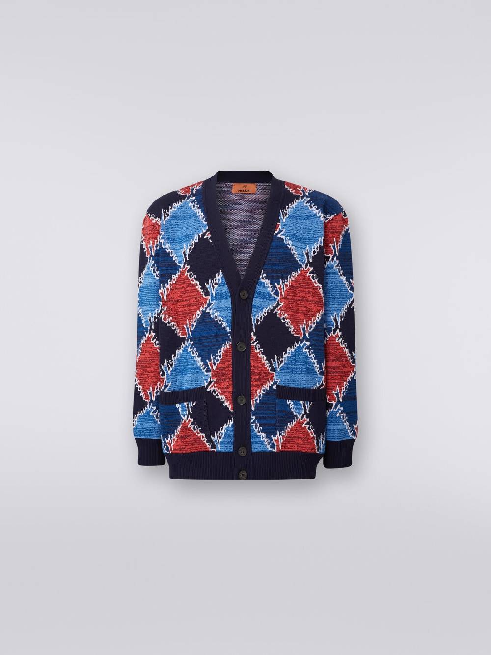 Missoni Cardigan in cotone a losanghe con scritta logo Promozione