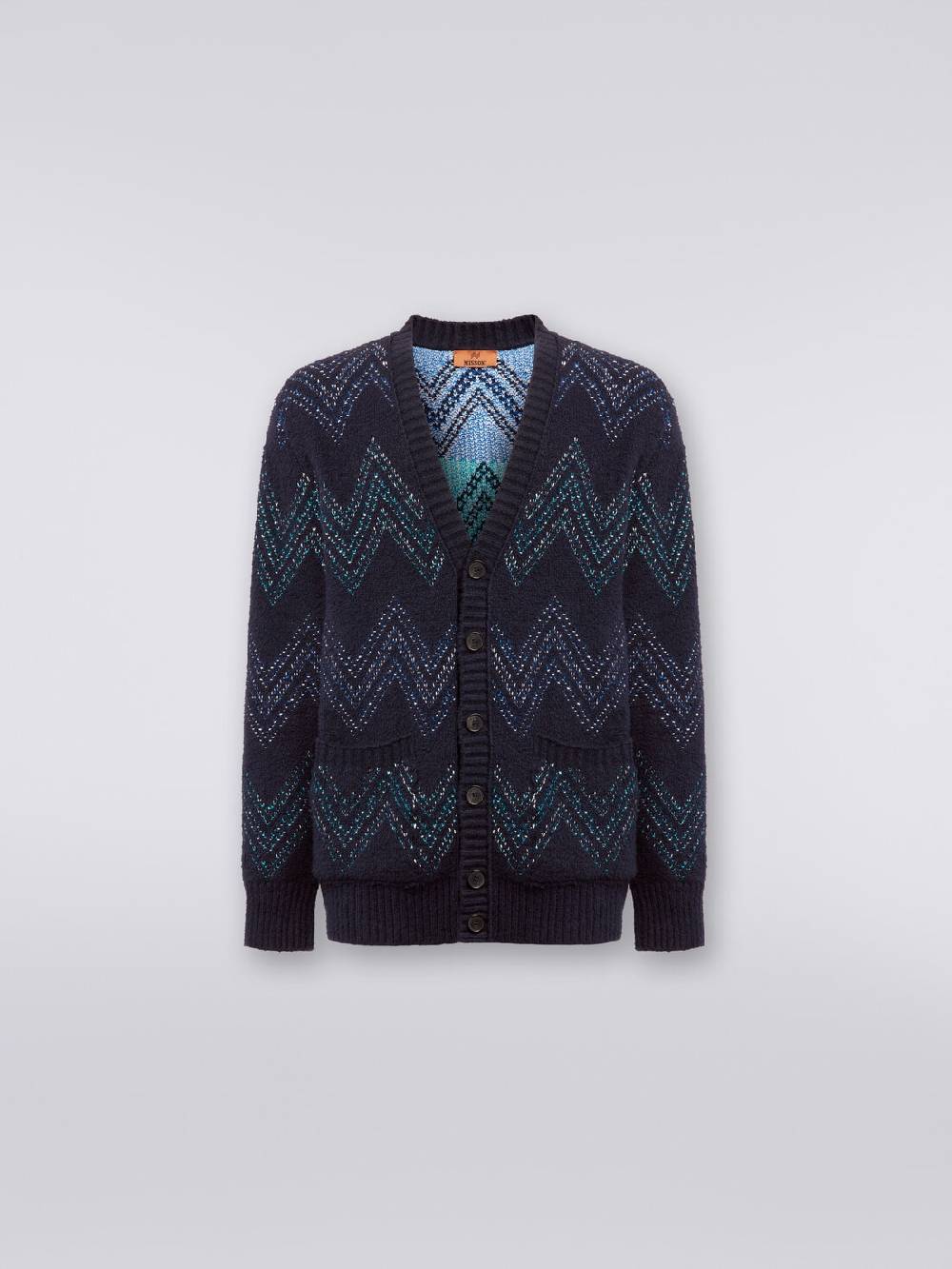 Missoni Cardigan con scollatura a V in misto cotone zig zag