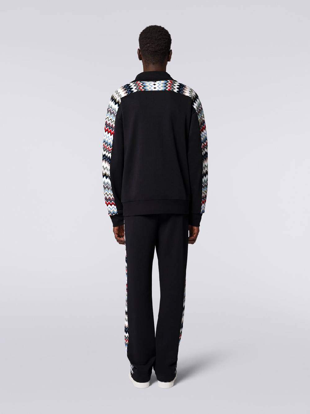 Missoni Felpa in cotone con zip e inserti zig zag Negozi Online