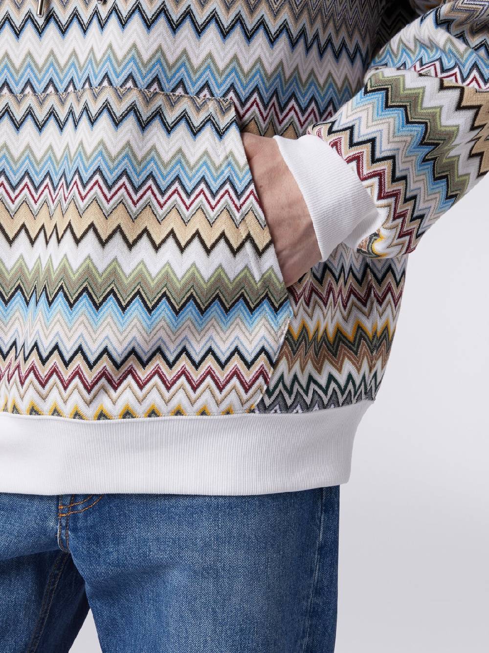 Missoni Felpa con cappuccio in cotone zig zag Acquista Ora