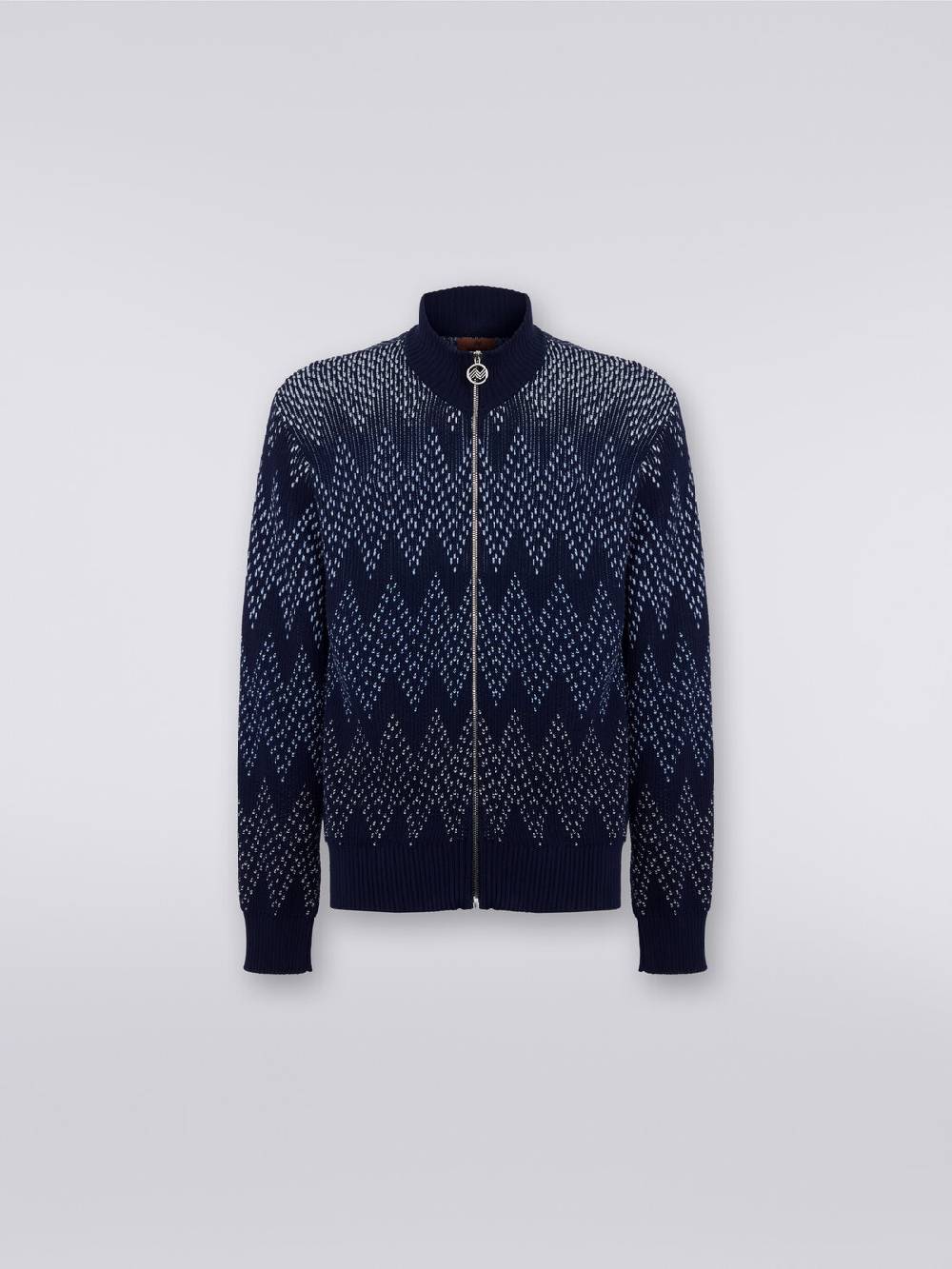 Missoni Giacca in cotone chevron con zip