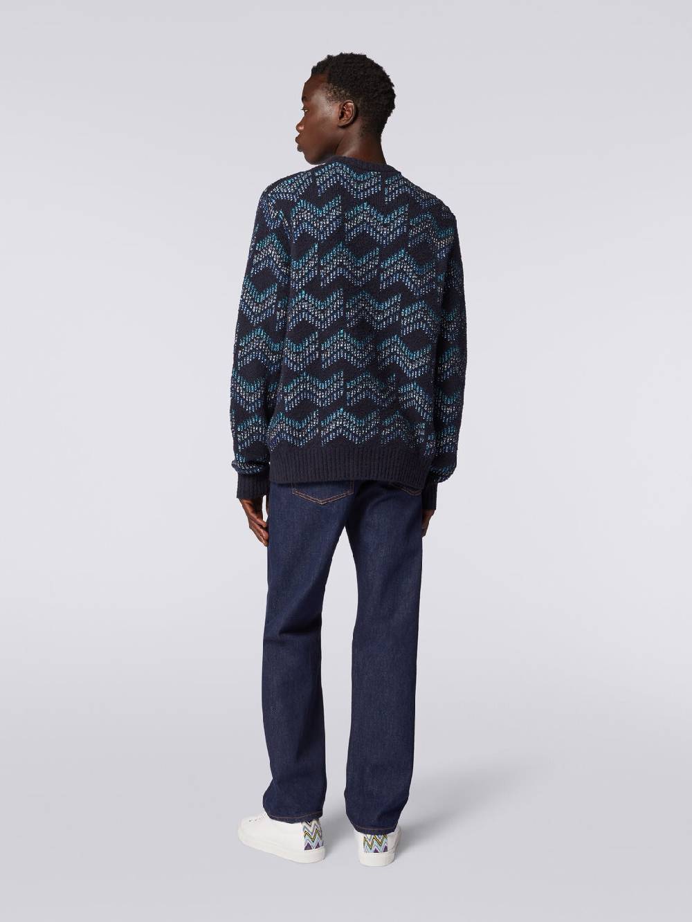 Missoni Pullover girocollo in misto cotone motivo zig zag Sconto