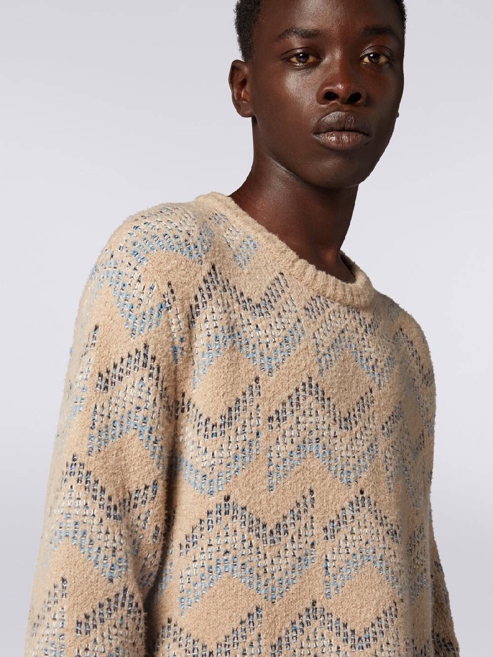 Missoni Pullover girocollo in misto cotone motivo zig zag Online