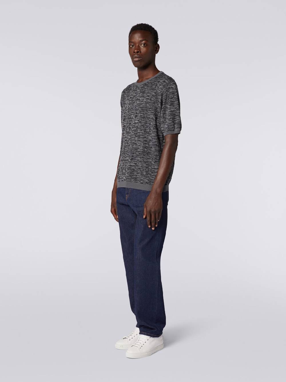 Missoni Maglia girocollo in cotone e lana fiammata Saldi