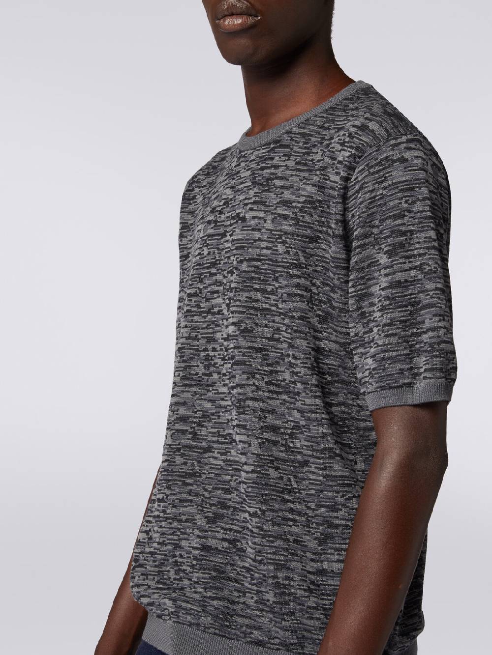 Missoni Maglia girocollo in cotone e lana fiammata Saldi