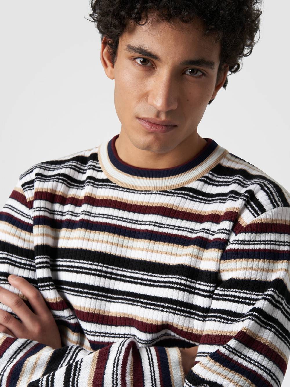 Missoni Pullover girocollo in cotone a righe Offerte