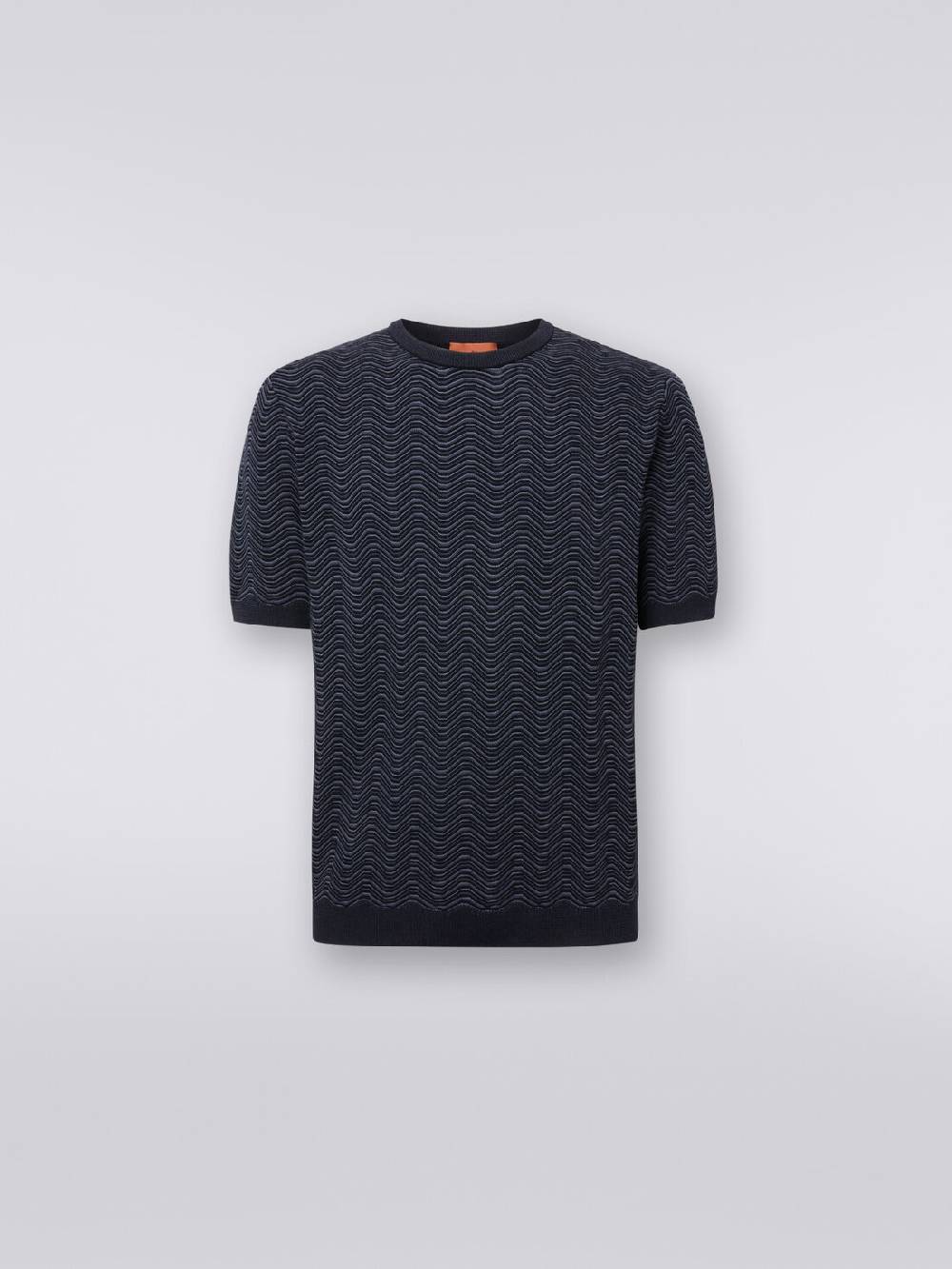 Missoni T-shirt girocollo in lana e viscosa con motivo a onde Vendita Calda