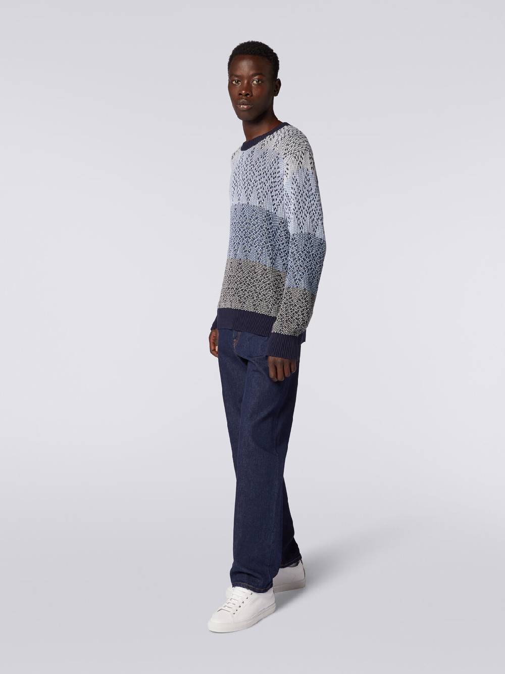 Missoni Pullover girocollo in cotone zig zag Saldi Di Fabbrica