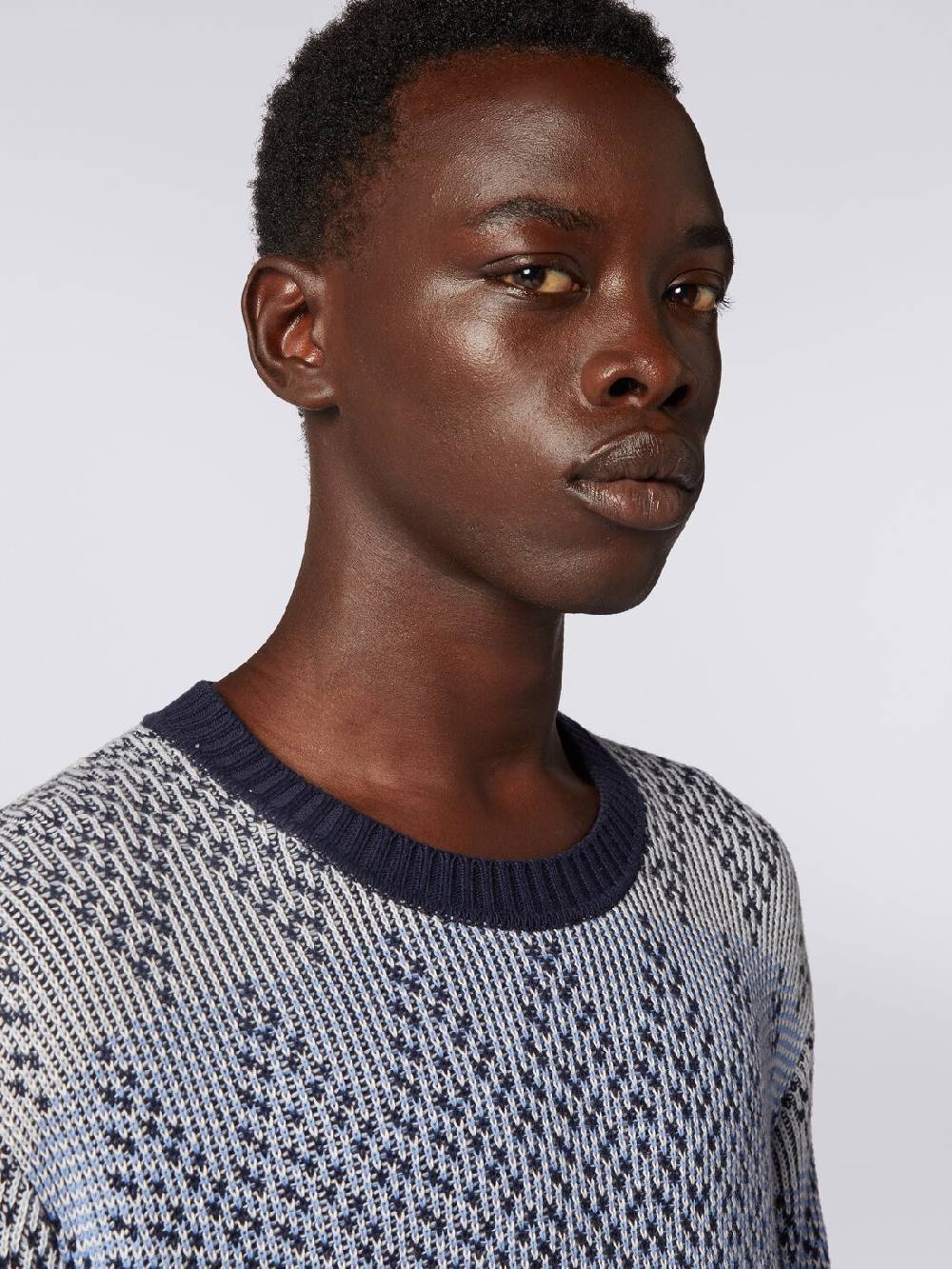 Missoni Pullover girocollo in cotone zig zag Saldi Di Fabbrica