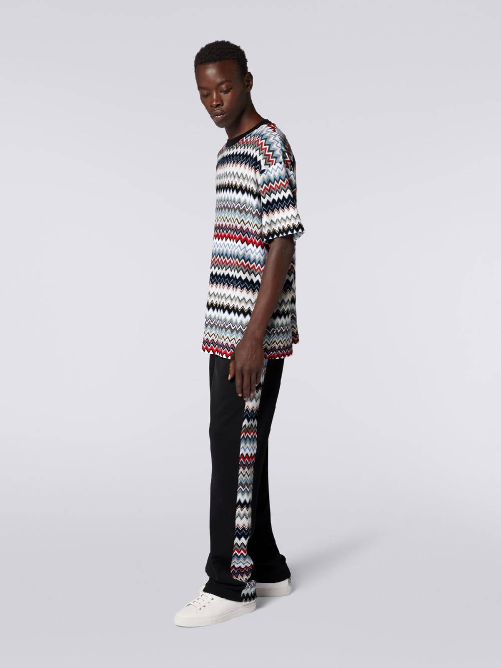 Missoni Joggers in cotone con inserti zig zag Negozio
