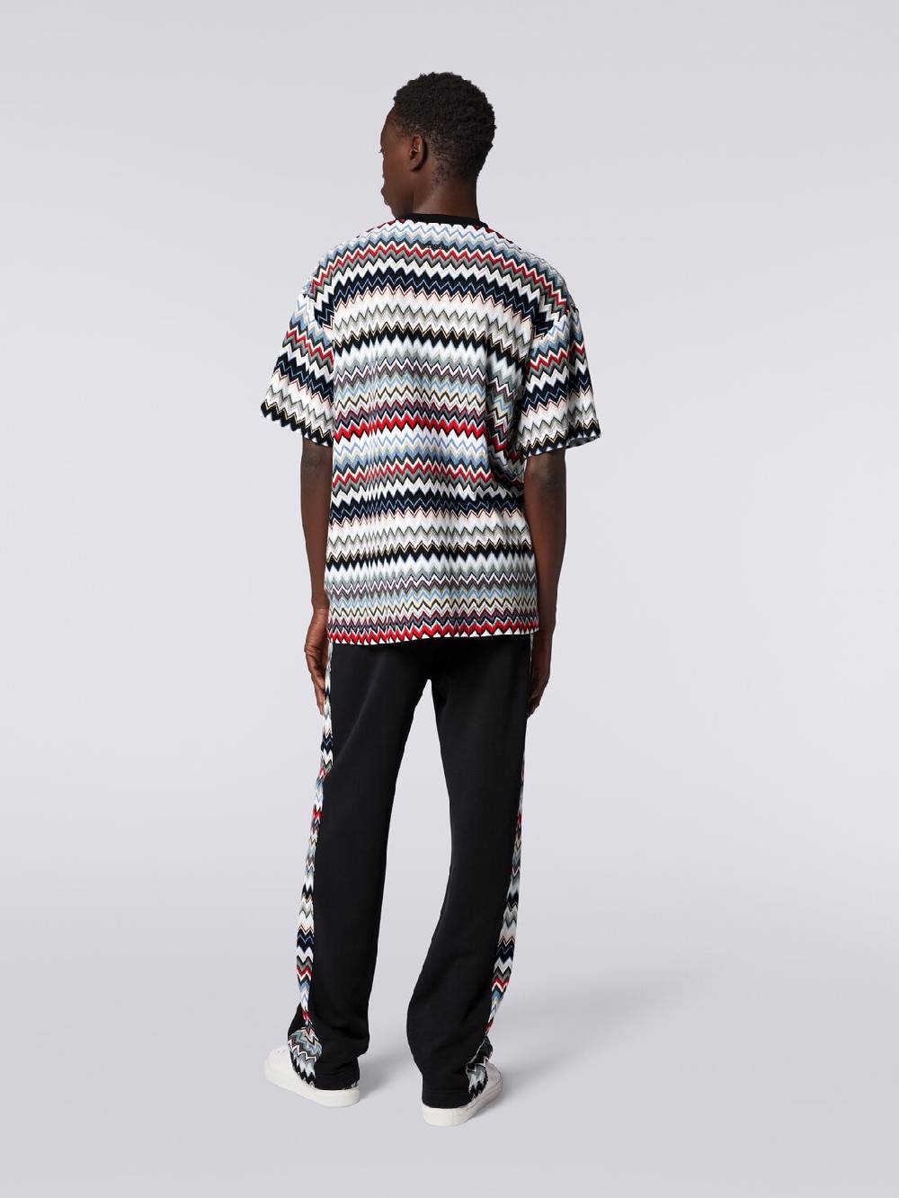 Missoni Joggers in cotone con inserti zig zag Negozio
