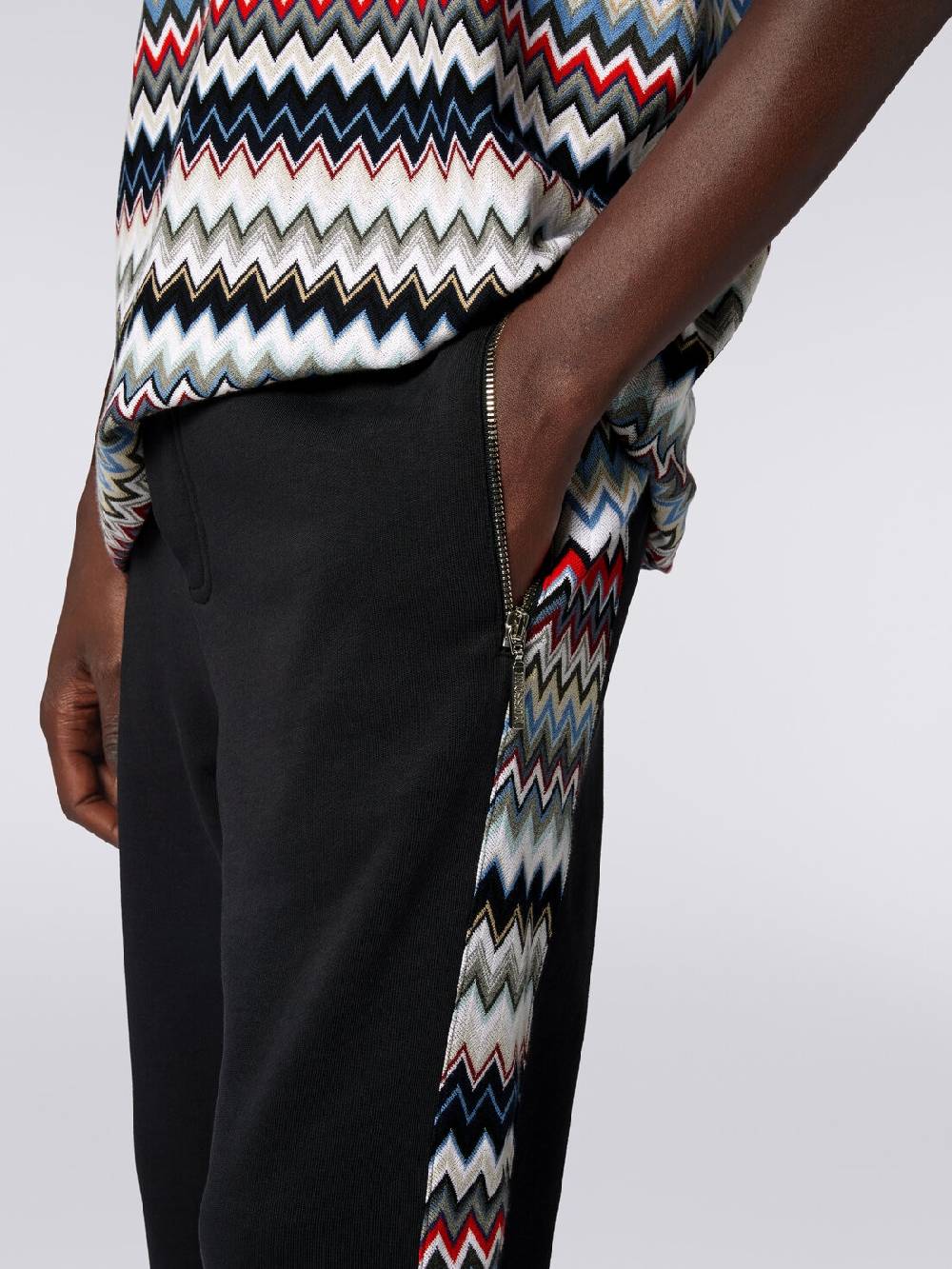 Missoni Joggers in cotone con inserti zig zag Negozio