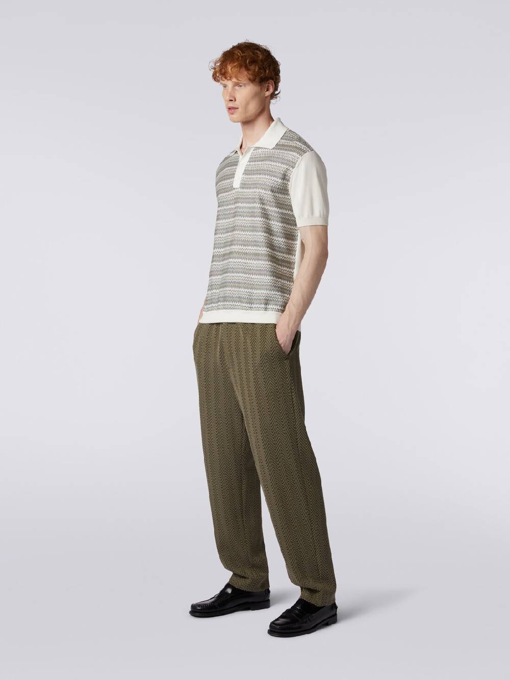 Missoni Pantaloni classici in cotone e viscosa zig zag Nuova