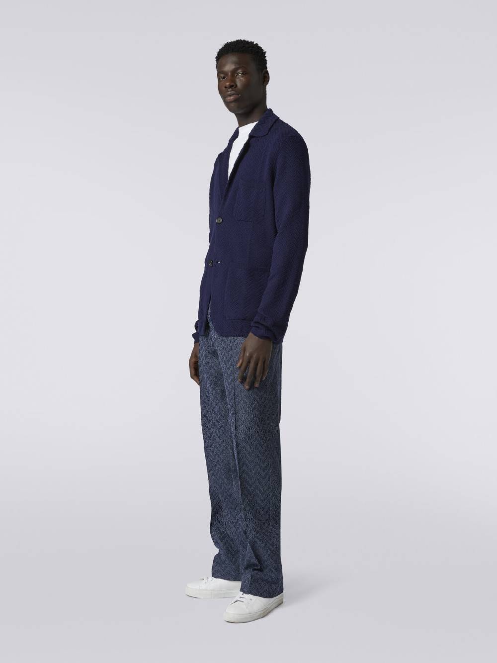 Missoni Pantaloni dritti in maglia di cotone chevron Sconto di tempo limitato