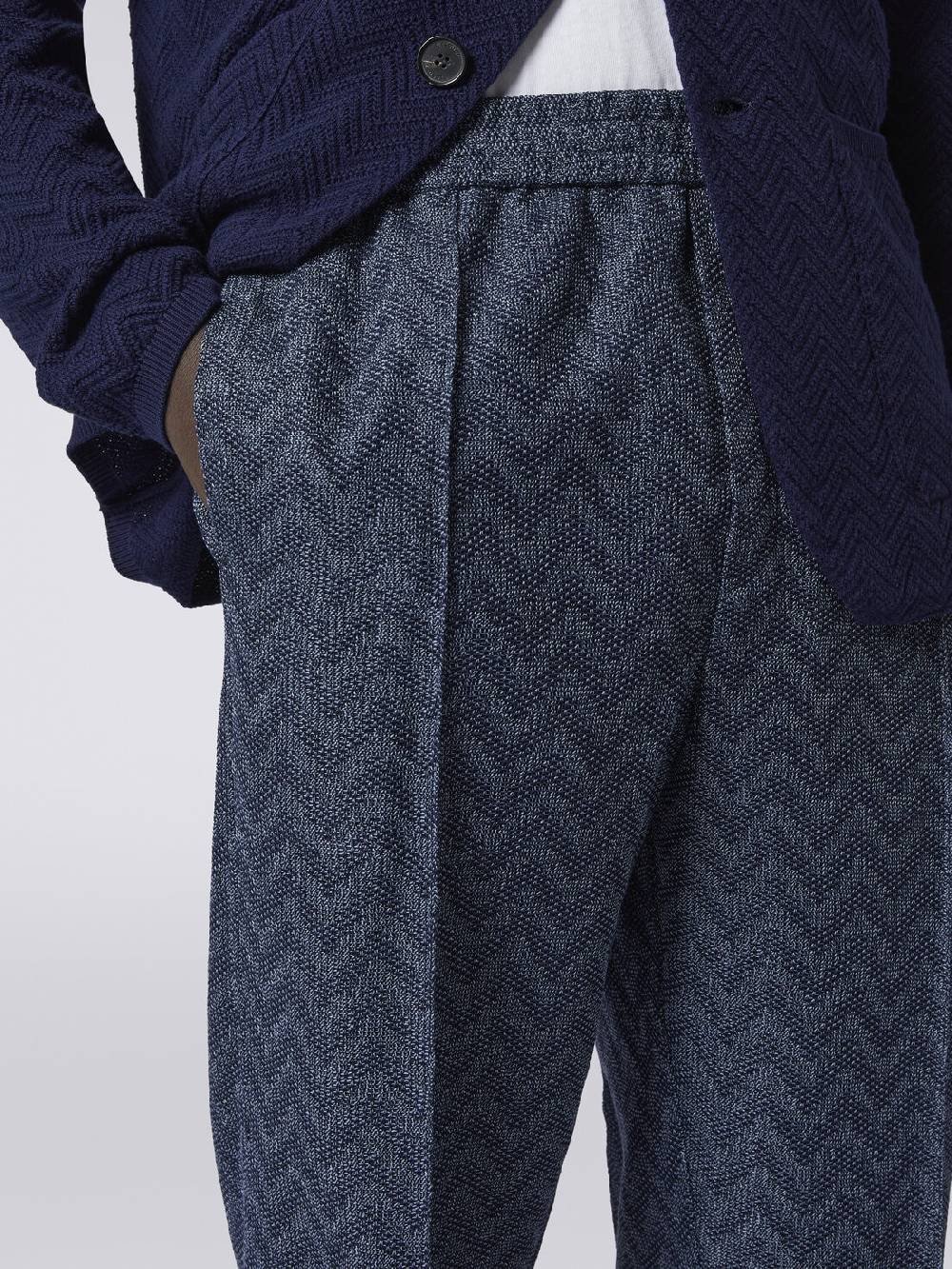 Missoni Pantaloni dritti in maglia di cotone chevron Sconto di tempo limitato