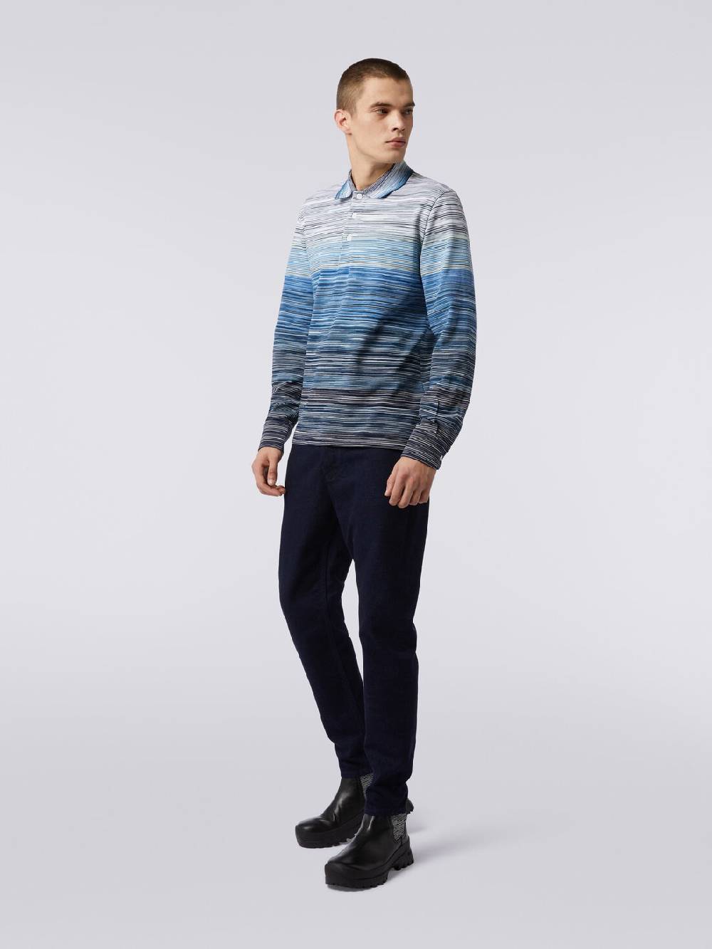 Missoni Polo a maniche lunghe in piquet di cotone fiammato Negozio online di fabbrica