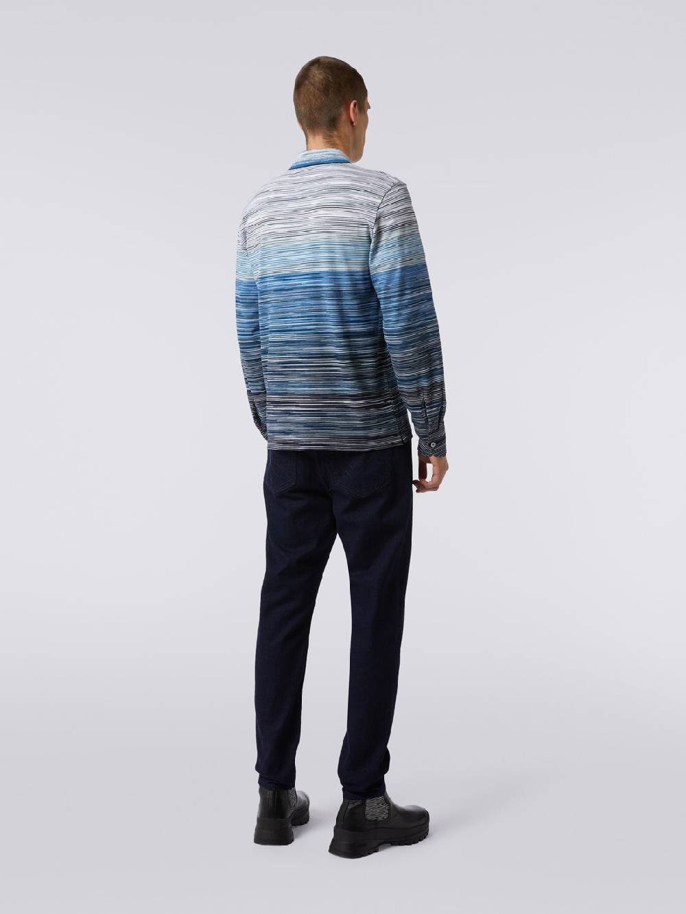 Missoni Polo a maniche lunghe in piquet di cotone fiammato Negozio online di fabbrica
