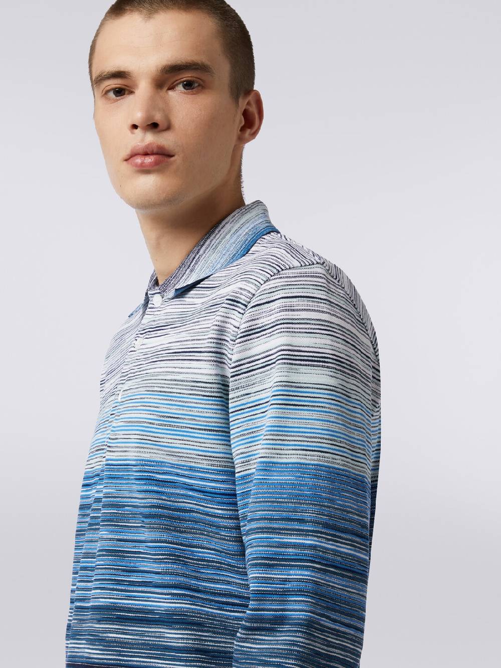 Missoni Polo a maniche lunghe in piquet di cotone fiammato Negozio online di fabbrica