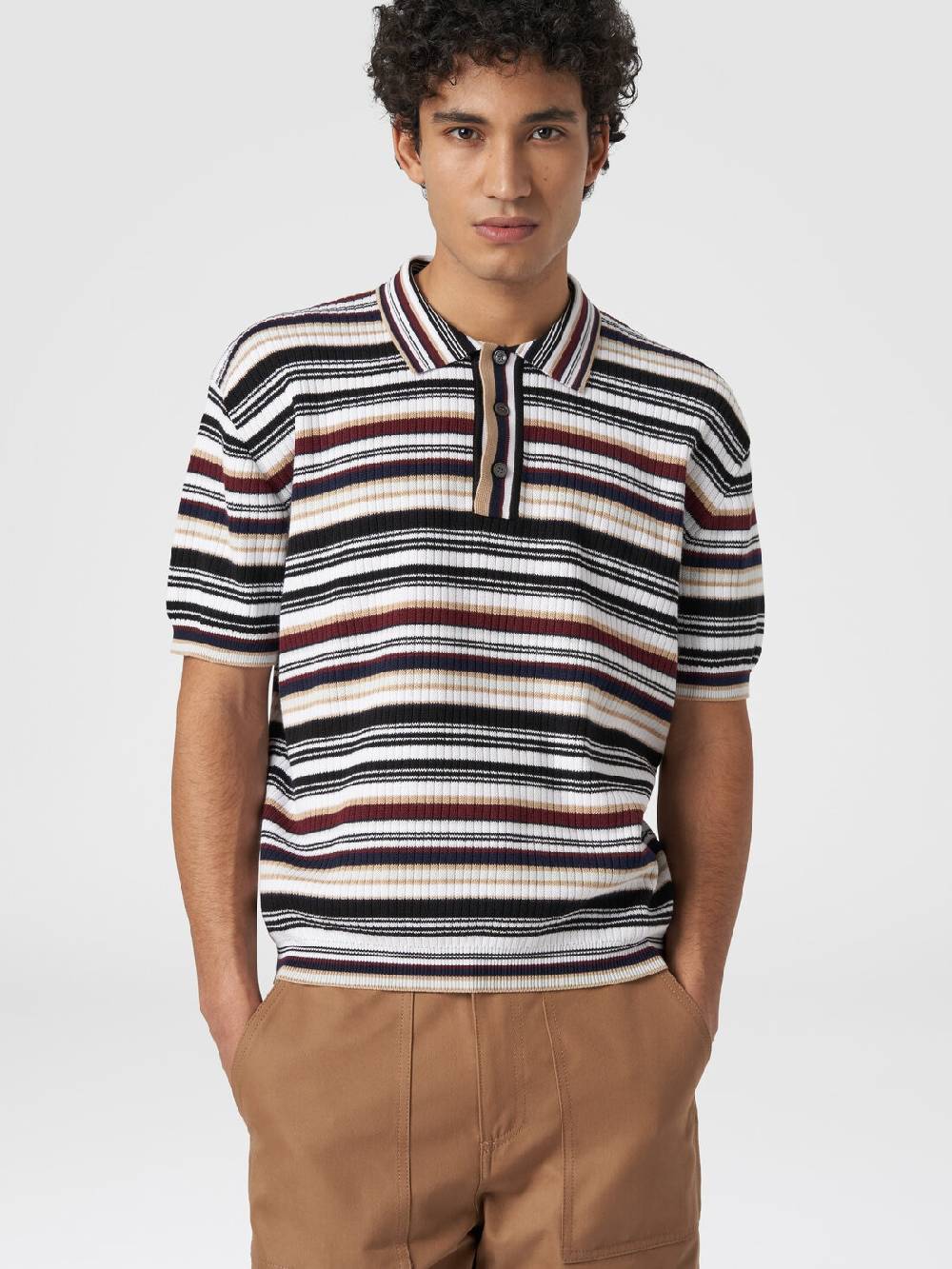 Missoni Polo in cotone a righe Comprare a buon mercato