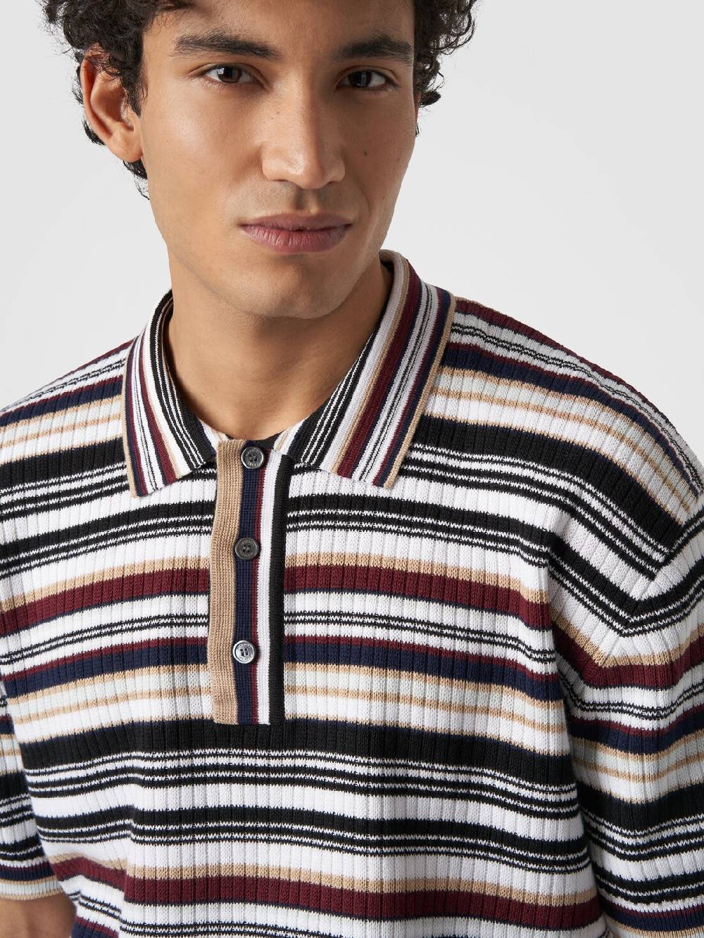 Missoni Polo in cotone a righe Comprare a buon mercato