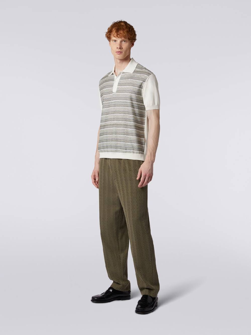 Missoni Polo a maniche corte zig zag con profili a contrasto Fornitura limitata
