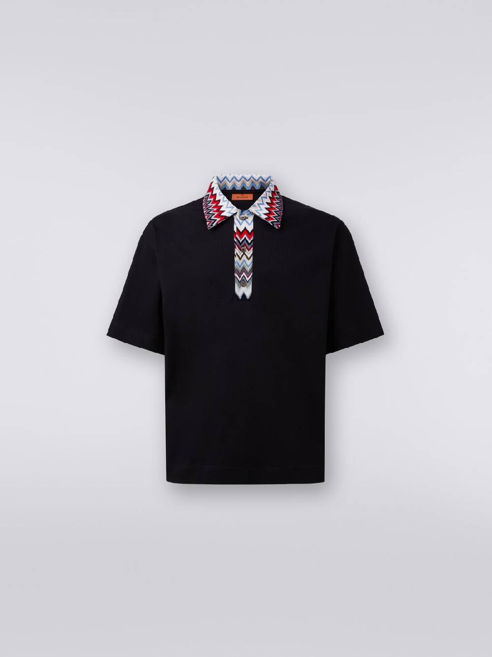 Missoni Polo a maniche corte in cotone con inserti zig zag Shopping online