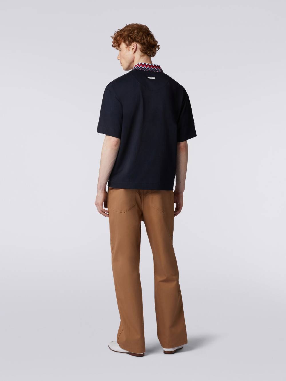 Missoni Polo a maniche corte in cotone con inserti zig zag Shopping online