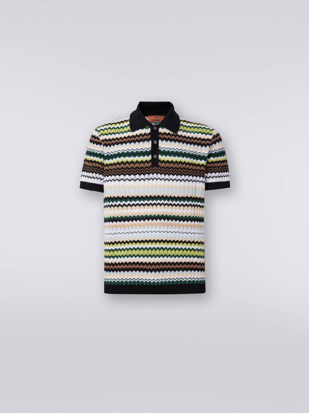 Missoni Polo a maniche corte in maglia di cotone zig zag Offerta esclusiva