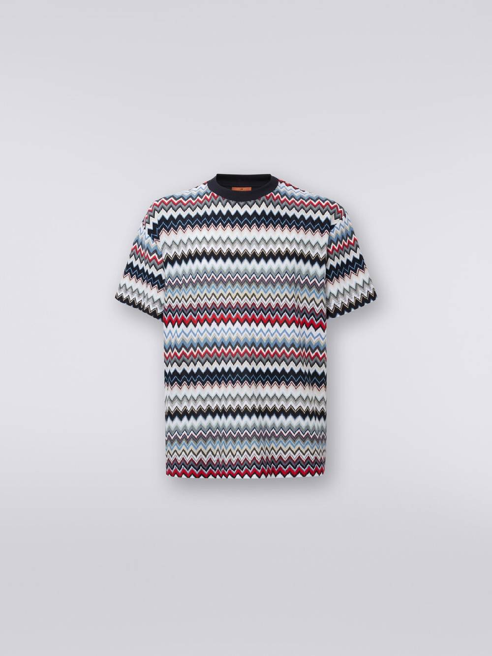 Missoni T-shirt girocollo in cotone zig zag Offerta per la Festa della Mamma