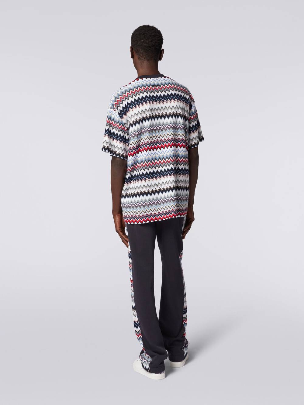 Missoni T-shirt girocollo in cotone zig zag Offerta per la Festa della Mamma