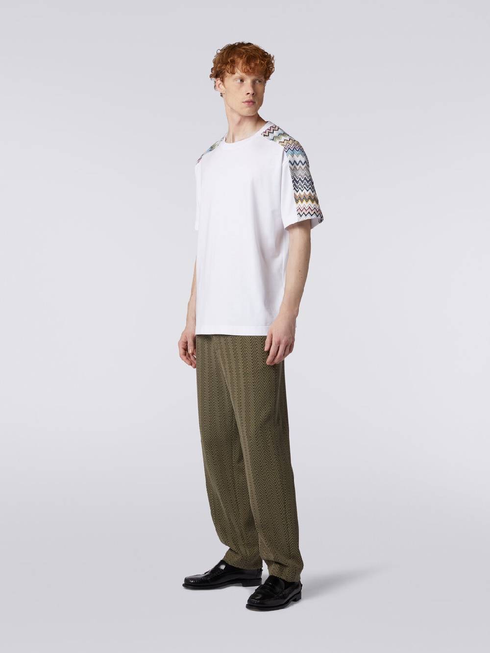 Missoni T-shirt in cotone con inserti zig zag Smaltimento dello stoccaggio