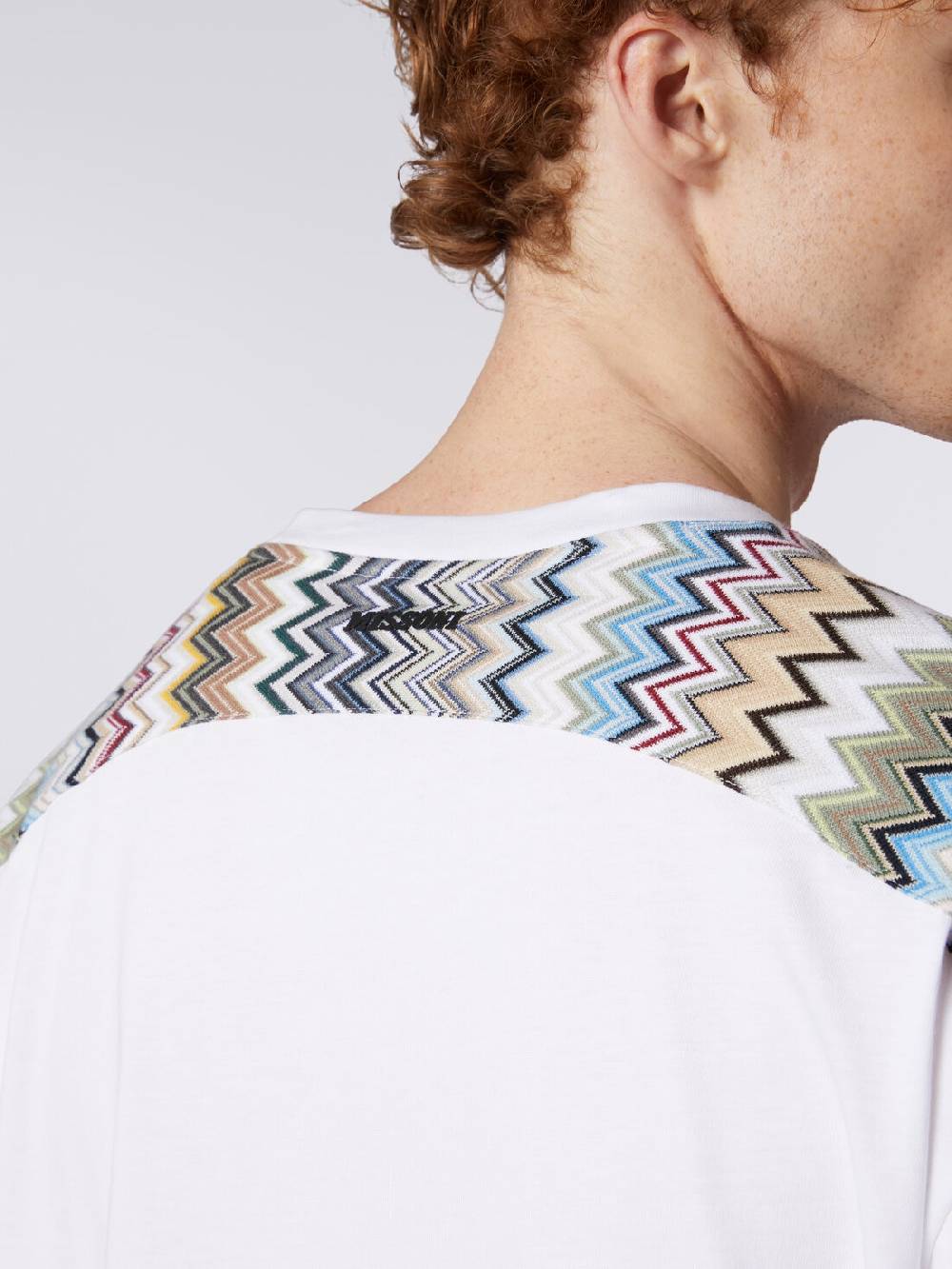 Missoni T-shirt in cotone con inserti zig zag Smaltimento dello stoccaggio