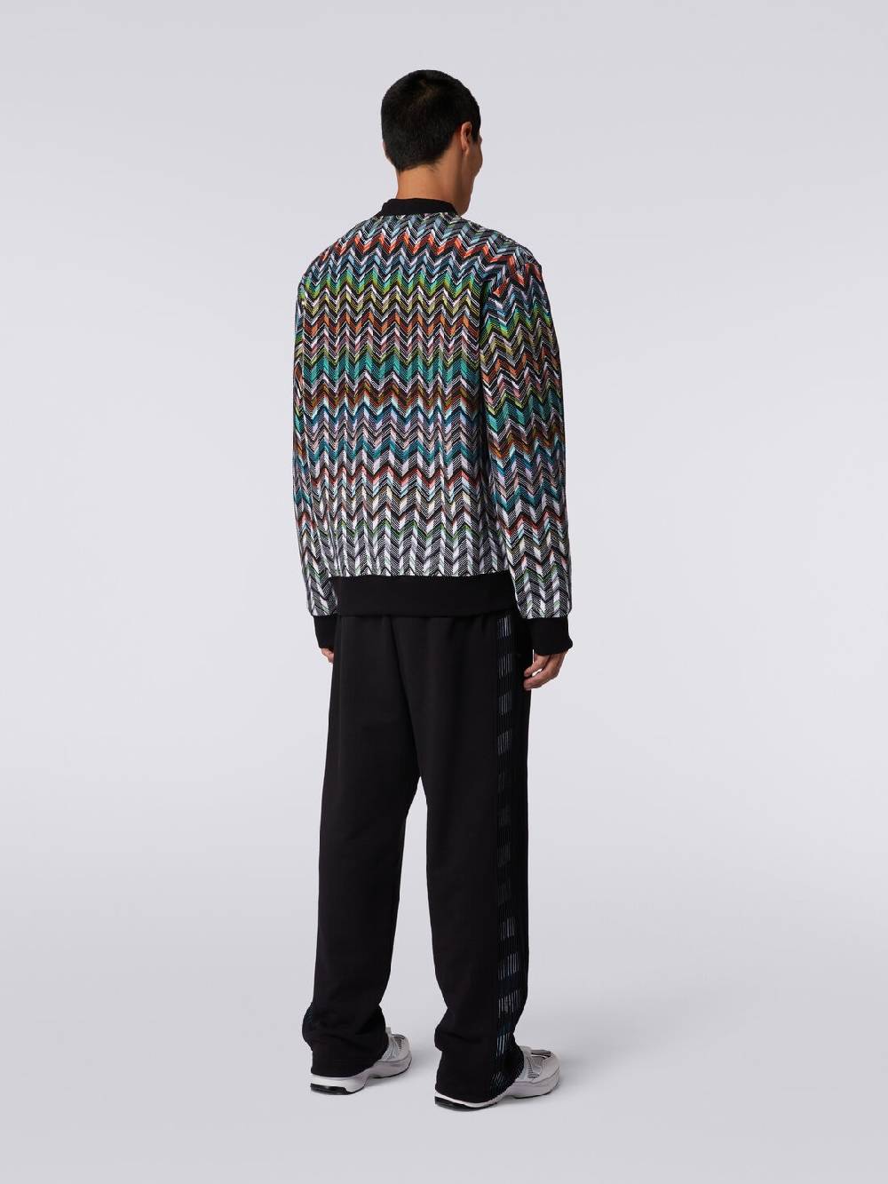 Missoni Cardigan in maglia zig zag con profili tinta unita Offerta temporanea