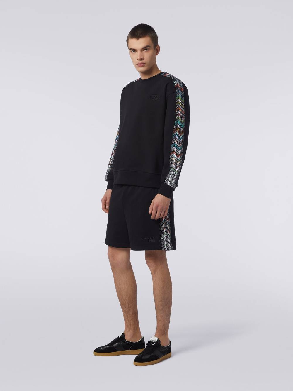 Missoni Felpa girocollo in cotone con dettagli in maglia zig zag Nuovi prodotti