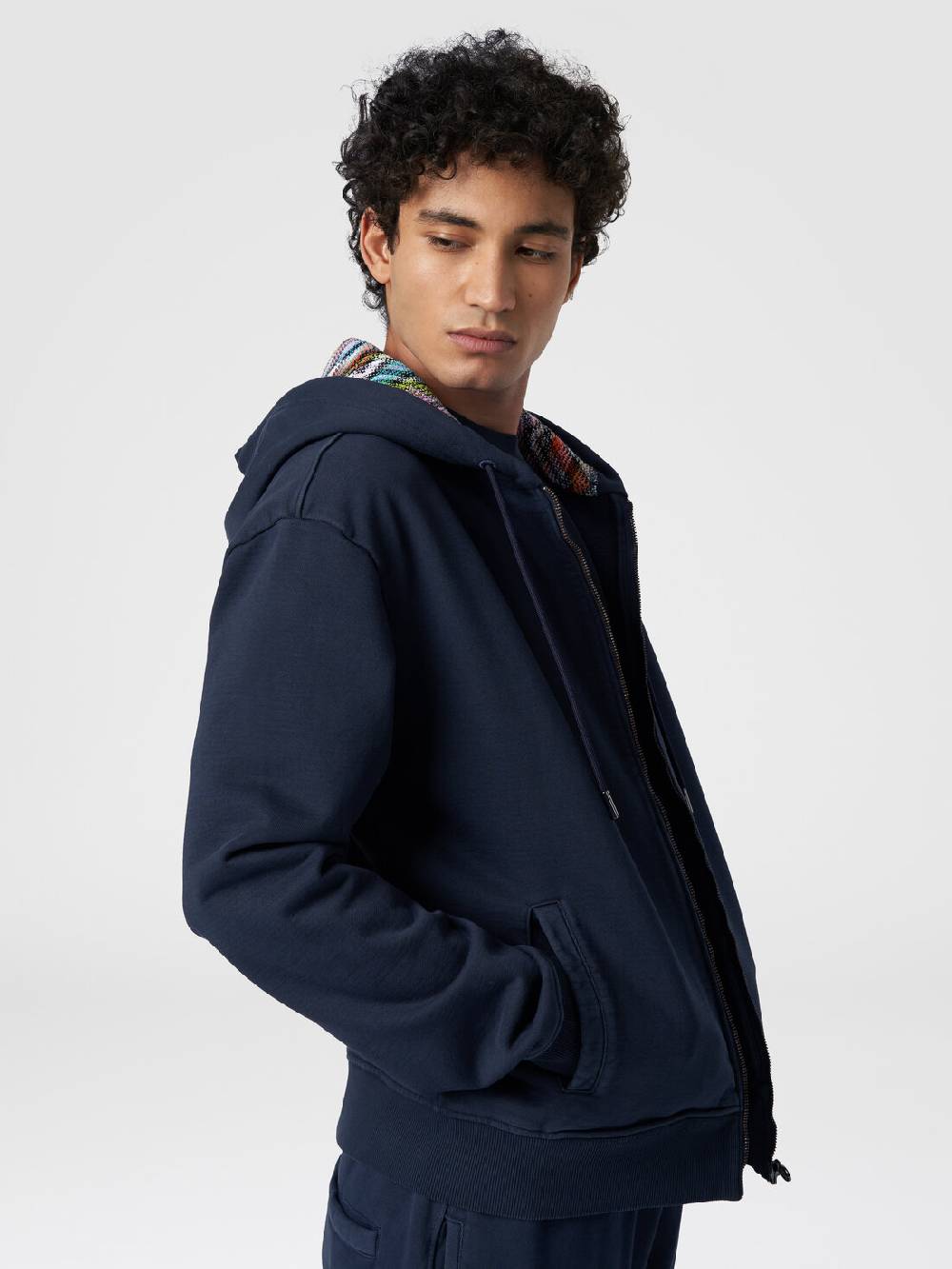 Missoni Cardigan in felpa di cotone con cappuccio foderato in maglia Bestseller
