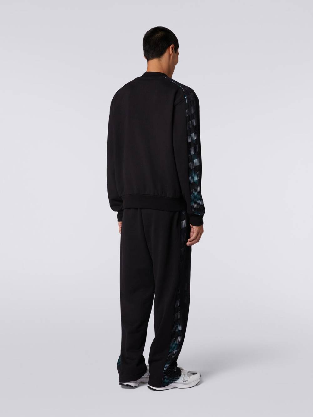 Missoni Cardigan in felpa di cotone con dettagli in maglia zig zag Offerte stagionali