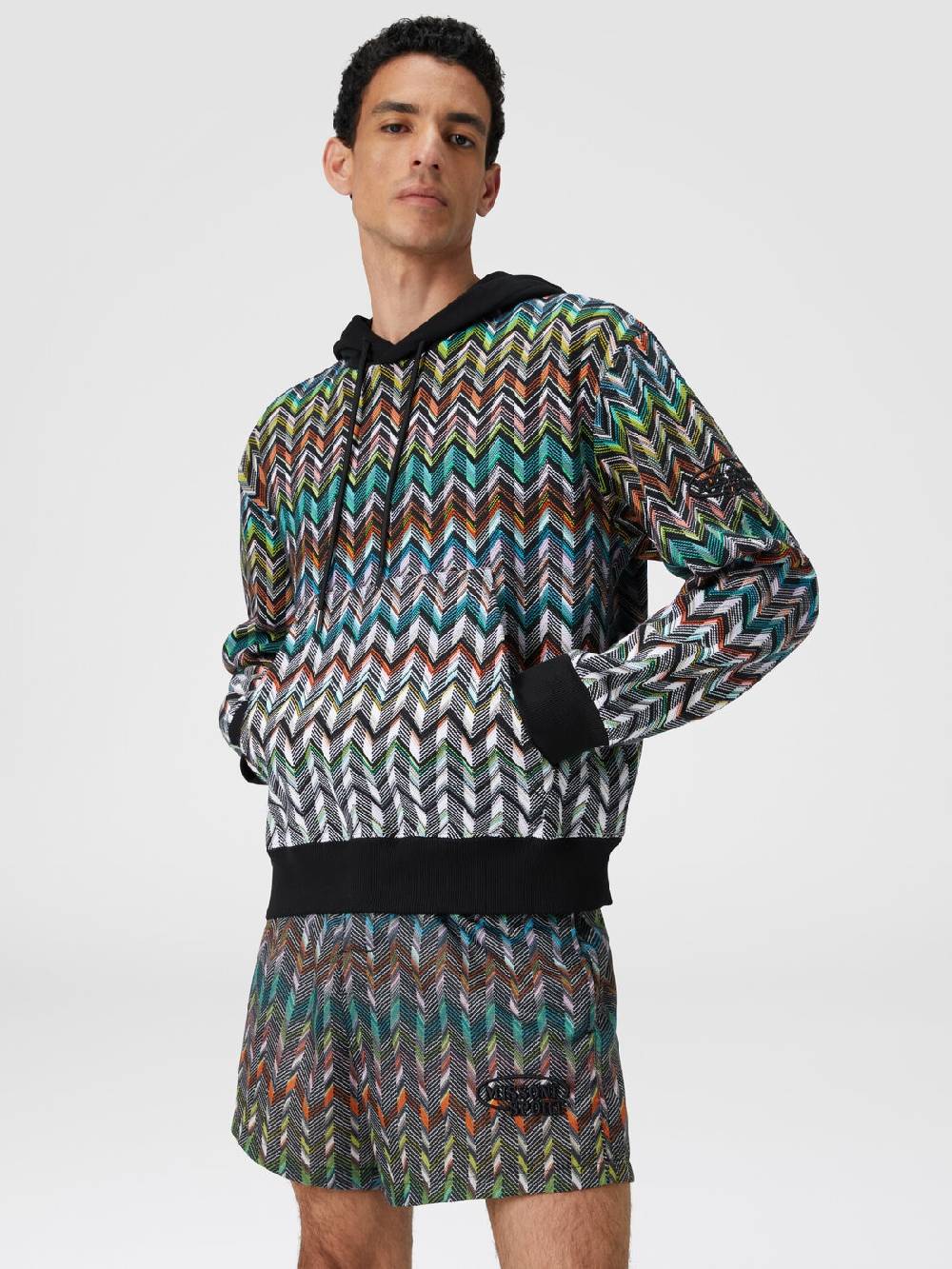 Missoni Felpa con cappuccio in maglia zig zag Liquidazione