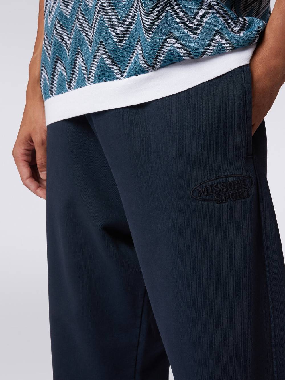 Missoni Pantaloni in felpa di cotone con logo Offerte speciali