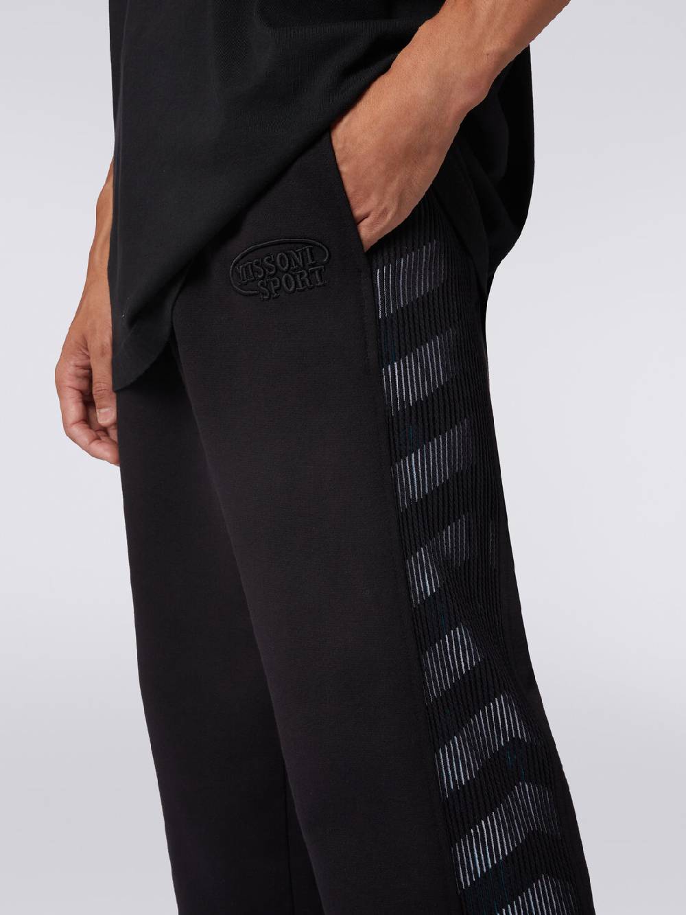 Missoni Pantaloni in felpa con logo e bande laterali in maglia Sconti VIP
