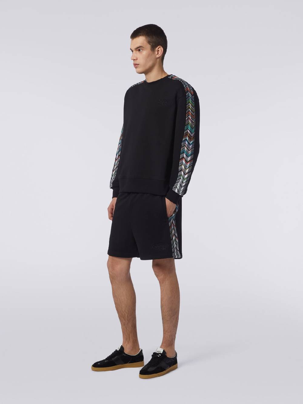 Missoni Shorts in felpa con logo e bande laterali in maglia Prezzo basso