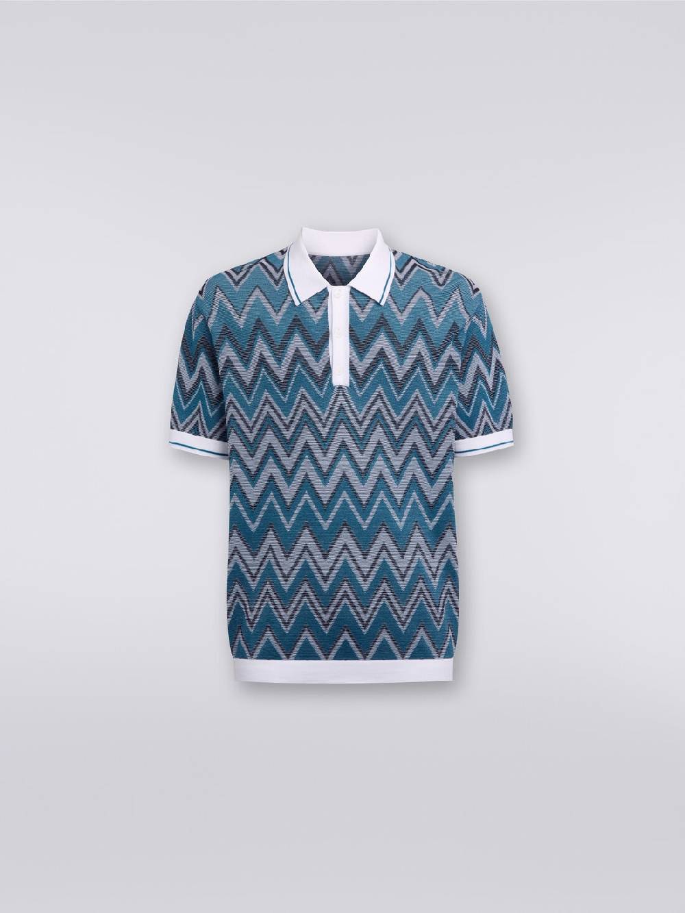 Missoni Polo in maglia zig zag con dettagli tinta unita Super Saving Price