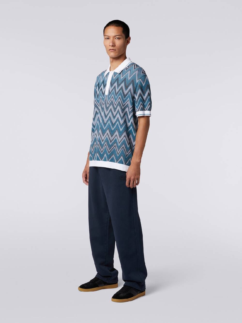 Missoni Polo in maglia zig zag con dettagli tinta unita Super Saving Price