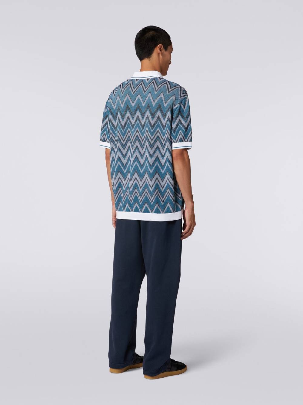 Missoni Polo in maglia zig zag con dettagli tinta unita Super Saving Price