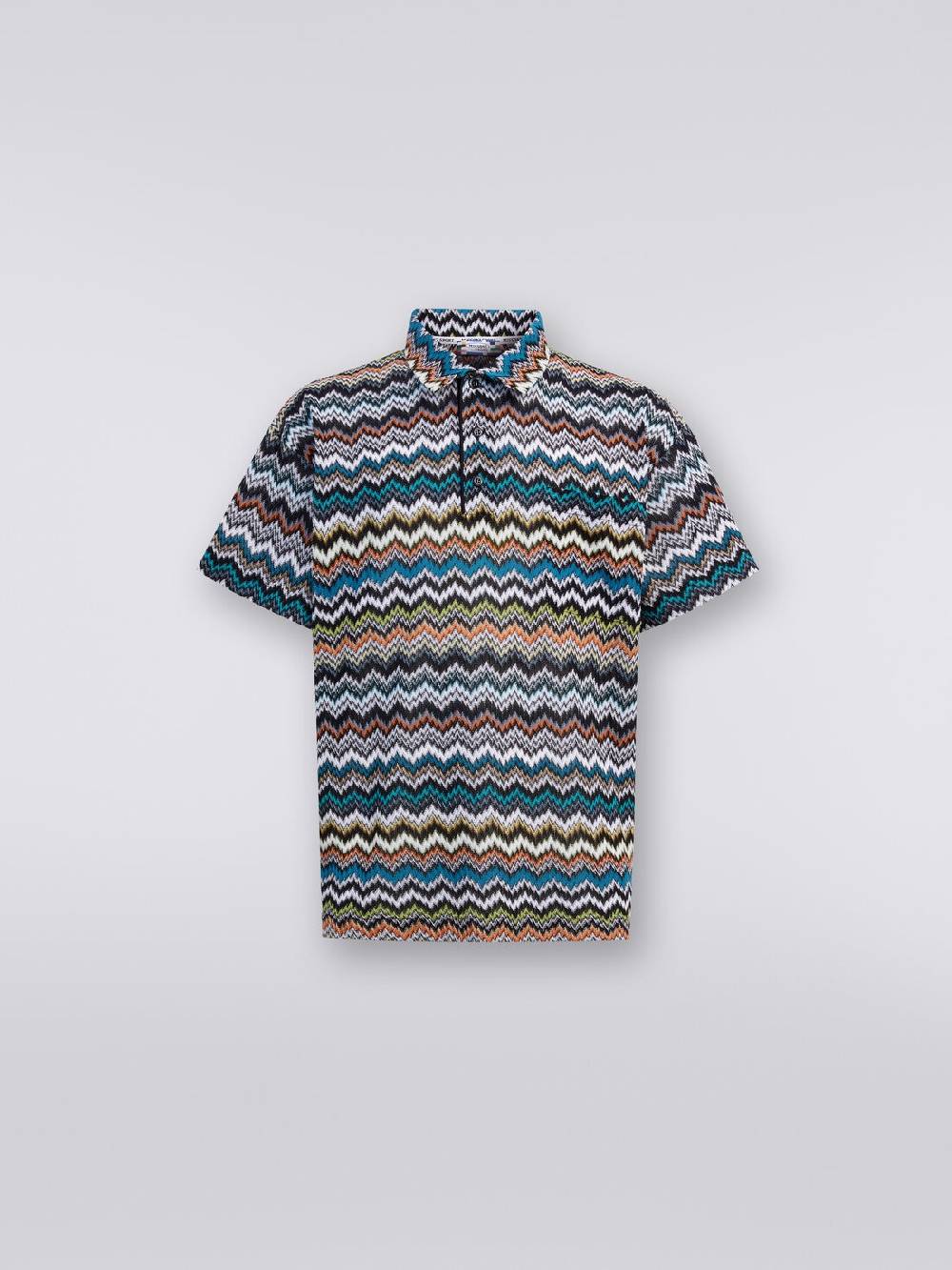 Missoni Polo in maglia di viscosa e cotone zig zag Offerta settimanale