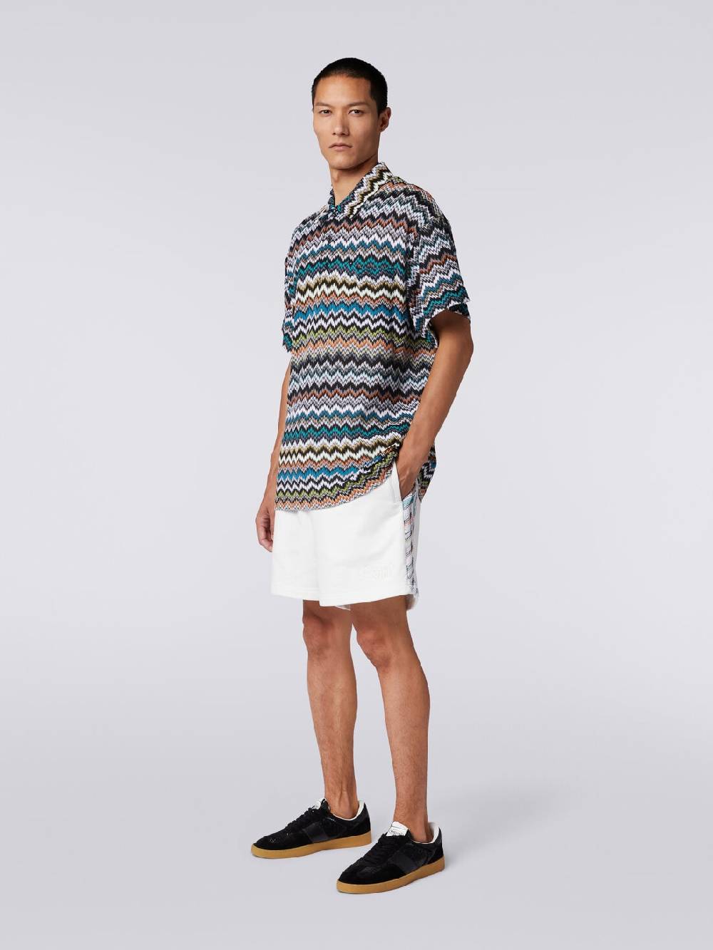 Missoni Polo in maglia di viscosa e cotone zig zag Offerta settimanale