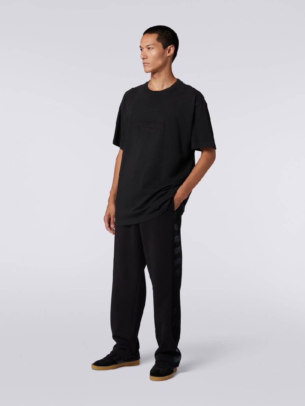 Missoni T-shirt girocollo in cotone con logo Ritorno libero