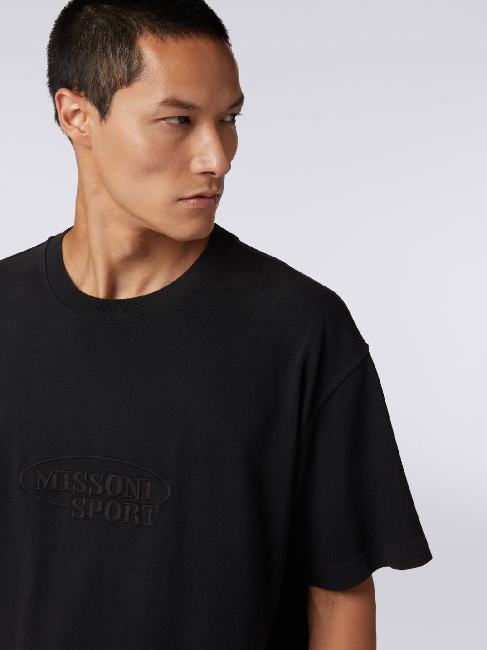 Missoni T-shirt girocollo in cotone con logo Ritorno libero